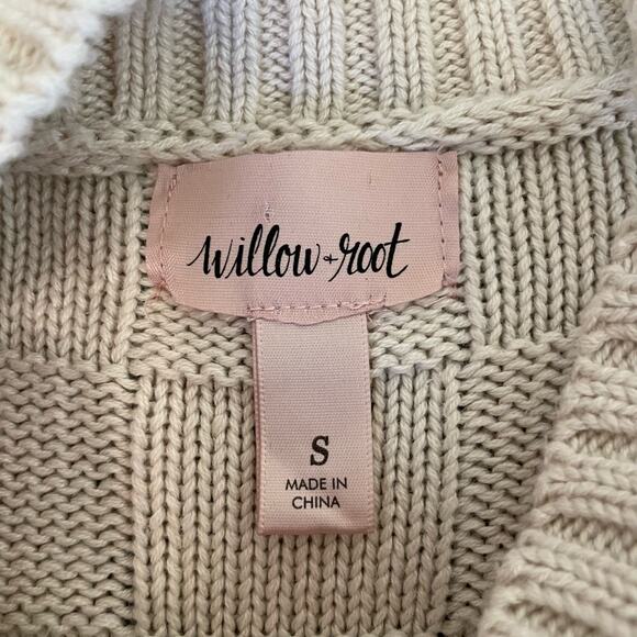 Buckle S long sleeve sweater checker knit turtleneck cold shoulder asymmetrical - Picture 4 of 7